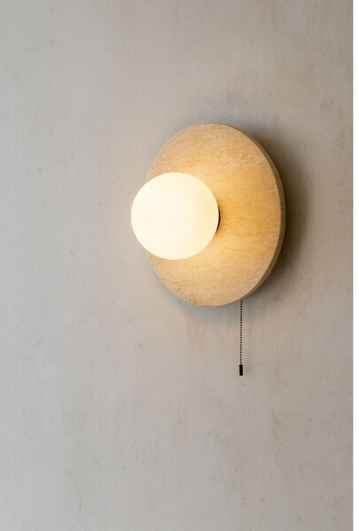 Bež lončena stenska svetilka ø 12 cm Hilde – Opviq lights