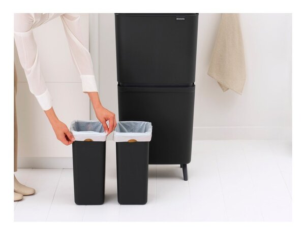 Temno siv plastičen koš za smeti 25+10+10 l za ločevanje odpadkov SortUp Recycle Hi – Brabantia