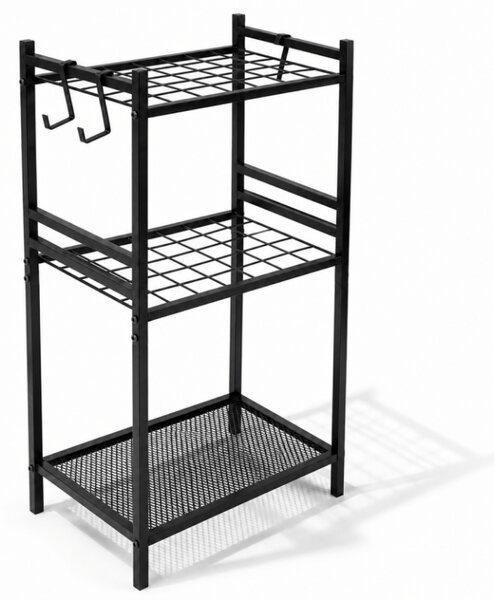 Kovinski regal GARDEN GRID 74x40 cm, črn