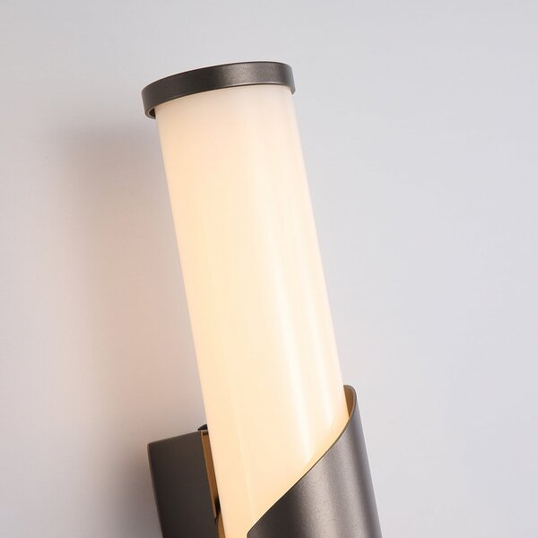 Searchlight LED-stenna svetilka Wrap, IP44, bronasta, kovina, steklo, 3.000 K, zatemnjen, Bronasta / starinska medenina, Kopalnica, Kovina