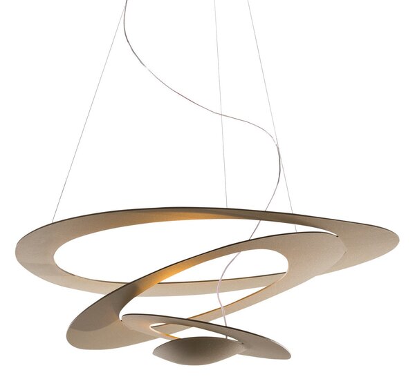 Artemide Pirce Mini LED viseča svetilka zlata 3.000 K, zatemnjen, Zlata / medeninasta, Dnevna soba / jedilnica, Kovina, Dizajn