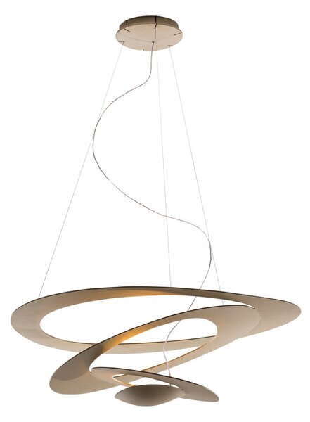 Artemide Pirce Mini LED viseča svetilka zlata 3.000 K, zatemnjen, Zlata / medeninasta, Dnevna soba / jedilnica, Kovina, Dizajn