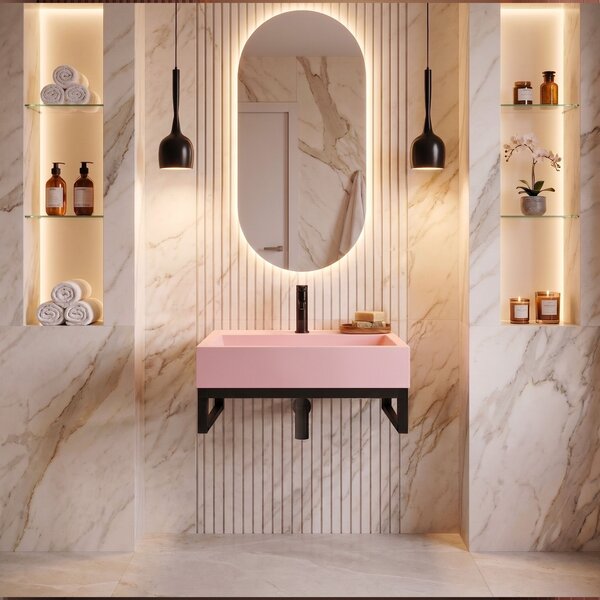 GOYA PINK konglomeratni umivalnik 50CM + stojalo