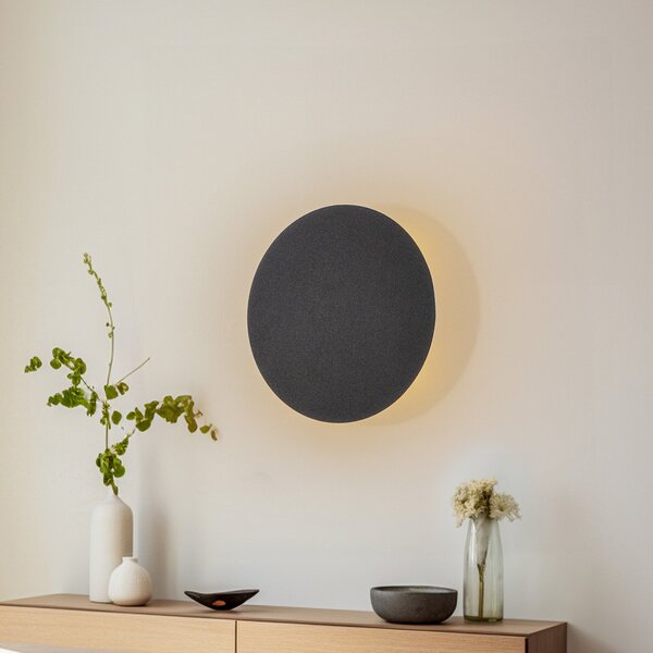 TK Lighting Stenna svetilka Lunia New, črna, Ø 30 cm, zatemnjen, Črna, Dnevna soba / jedilnica, Kovina