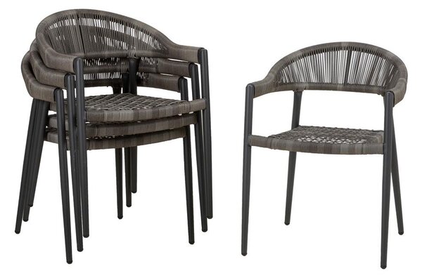 Gardenson Set Vrtnih Stolov Brooklyn, Temno Siva, 4 Kos