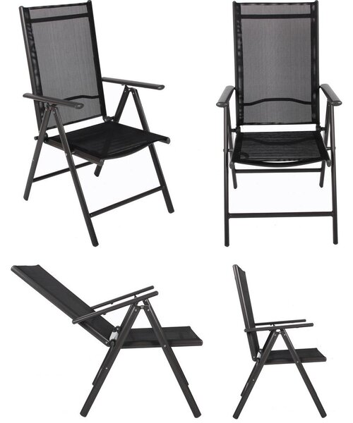 Gardenson Set Zložljivih Vrtnih Stolov Rona, Antracit, 4 Kos