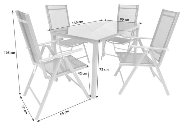 Gardenson Vrtni Set Kalia, Črna, 5-Delno