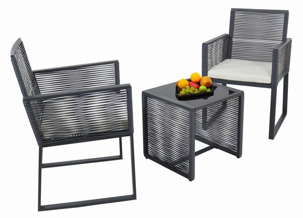 Gardenson Vrtni Set Fidola, Črna, Vklj. Podloge, 3-Delno