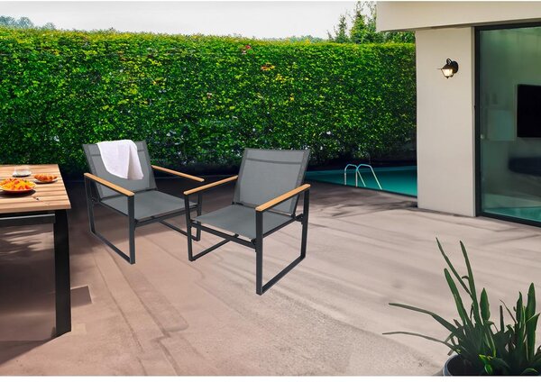 Gardenson Set Vrtnih Stolov Volasi, Antracit, 2 Kos