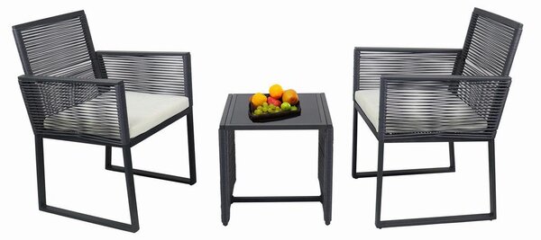 Gardenson Vrtni Set Fidola, Črna, Vklj. Podloge, 3-Delno