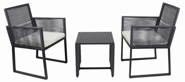 Gardenson Vrtni Set Fidola, Črna, Vklj. Podloge, 3-Delno
