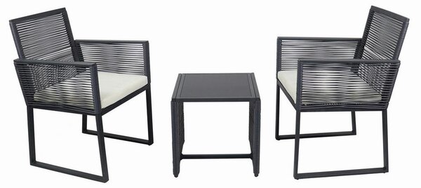 Gardenson Vrtni Set Fidola, Črna, Vklj. Podloge, 3-Delno