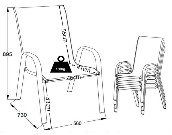 Gardenson Set Vrtnih Stolov Sonlas, Antracit, 4 Kos
