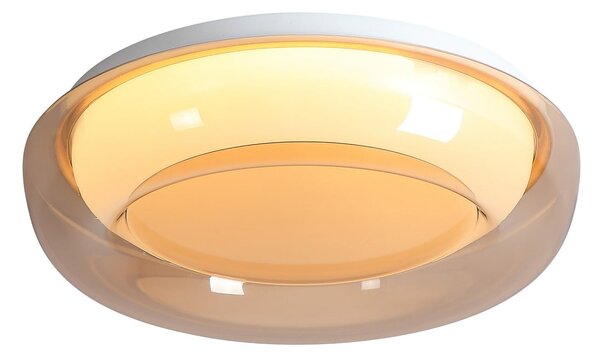 Searchlight LED-stropna svetilka Jude Flush, jantarna, Ø 30 cm, CCT, zatemnjen, Rjava / rjasta, Dnevna soba / jedilnica, Kovina