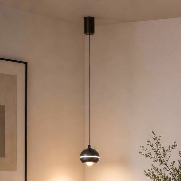 Searchlight LED-visoka svetilka Meteor, 1-žarnica, črni nikelj, kovina, CCT, zatemnjen, Siva, Dnevna soba / jedilnica, Kovina, Sodobni