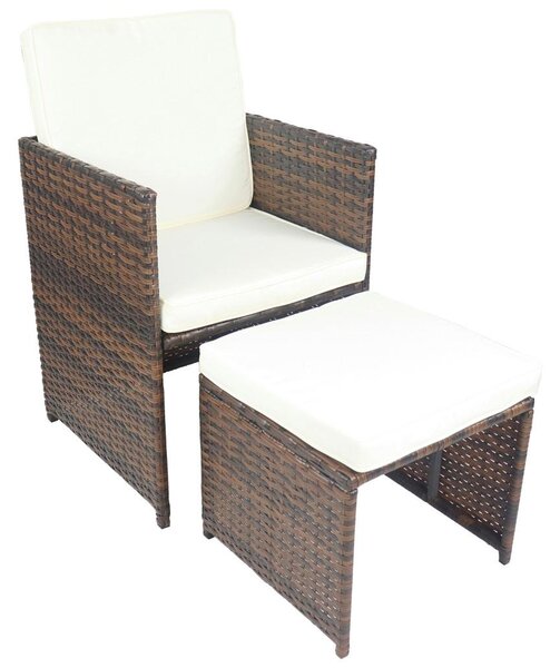 Ambia Garden Set Vrtnih Sedežev Raloso, Rjava, 2 Stola, 2 Tabureja