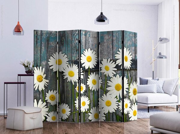 Artgeist Paravan Daisies I, Dvostranski, 5-Delni