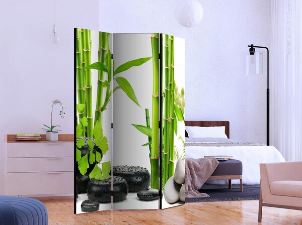 Artgeist Paravan Bamboos And Stones, Enostranski, 3-Delni