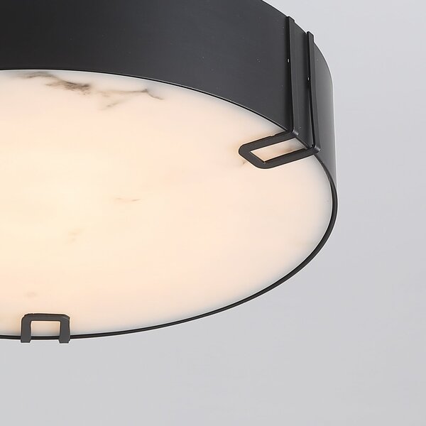 Searchlight LED-stropna svetilka Marmo, črna, kovina, IP44, 3.000 K, zatemnjen, Črna, Kopalnica, Kovina
