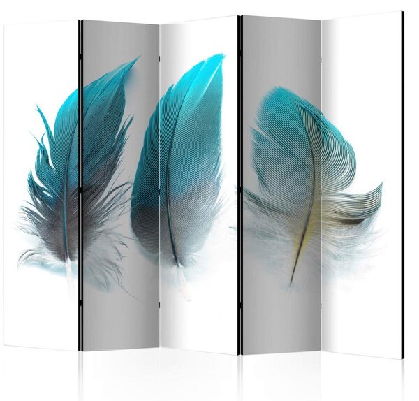Artgeist Paravan Blue Feathers Ii, Enostranski, 5-Delni
