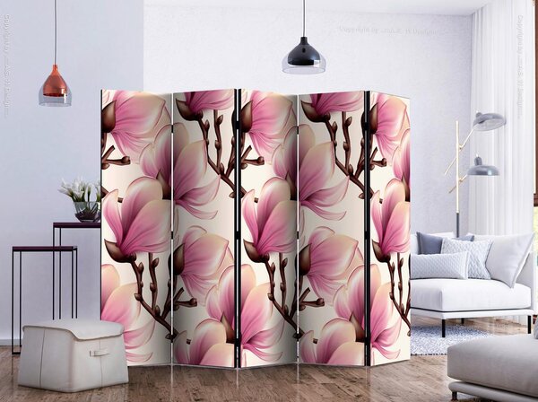 Artgeist Paravan Blooming Magnolias Ii, Dvostranski, 5-Delni