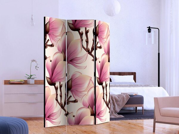 Artgeist Paravan Blooming Magnolias, Dvostranski, 3-Delni