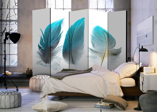 Artgeist Paravan Blue Feathers Ii, Enostranski, 5-Delni