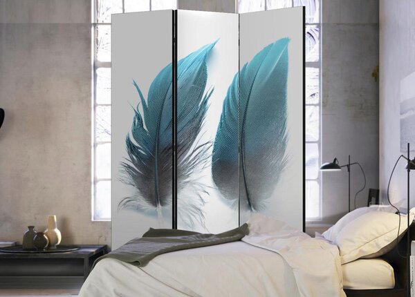 Artgeist Paravan Blue Feathers, Dvostranski, 3-Delni