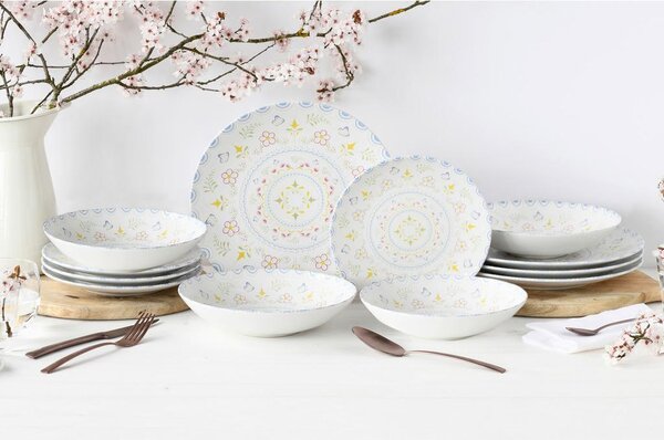 Creatable Jedilni Servis Primavera Pastell, 12-Delni
