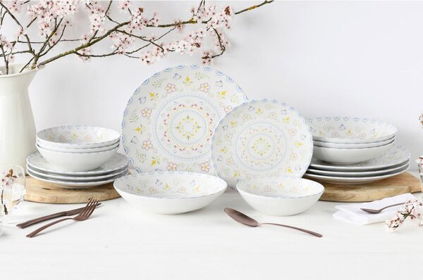 Creatable Jedilni Servis Primavera Pastell, 16-Delni
