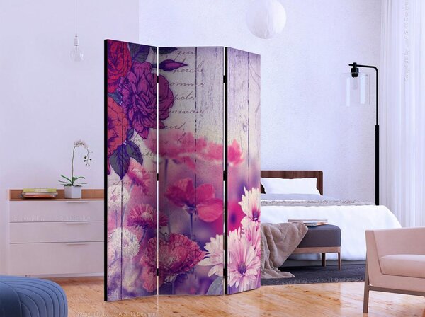 Artgeist Paravan Flowers Memories, 3-Delni, Dvostranski
