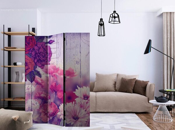 Artgeist Paravan Flowers Memories, 3-Delni, Dvostranski