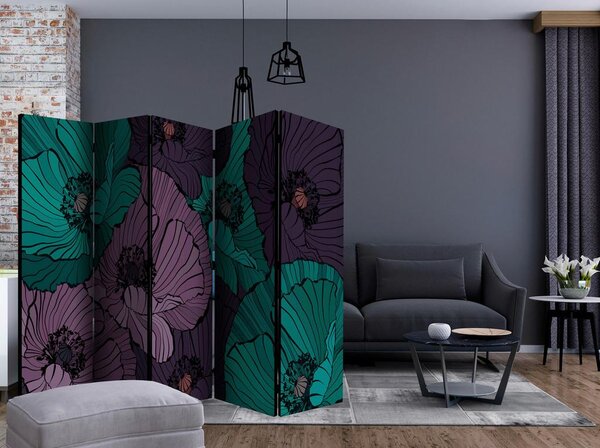 Artgeist Paravan Flowerbed I, 5-Delni, Dvostranski