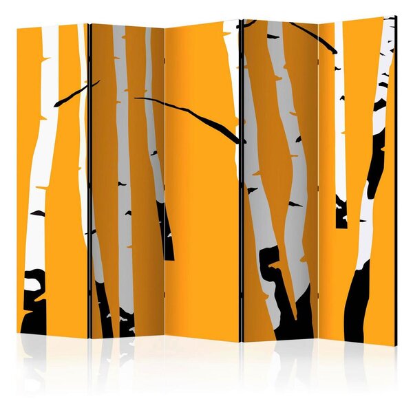 Artgeist Paravan Birches On The Orange, I, 5-Delni, Dvostranski