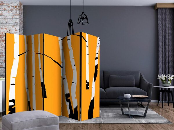 Artgeist Paravan Birches On The Orange, I, 5-Delni, Dvostranski