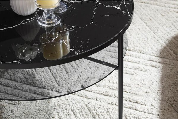 Livetastic Klubska Miza Marble, Črna