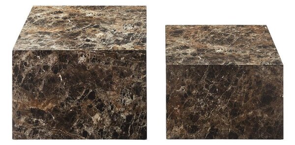 Livetastic Set Klubskih Mizic Marble, Rjava, 2-Delni