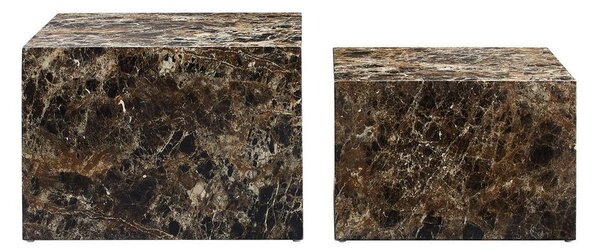 Livetastic Set Klubskih Mizic Marble, Rjava, 2-Delni