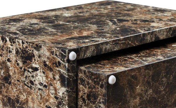 Livetastic Set Klubskih Mizic Marble, Rjava, 2-Delni
