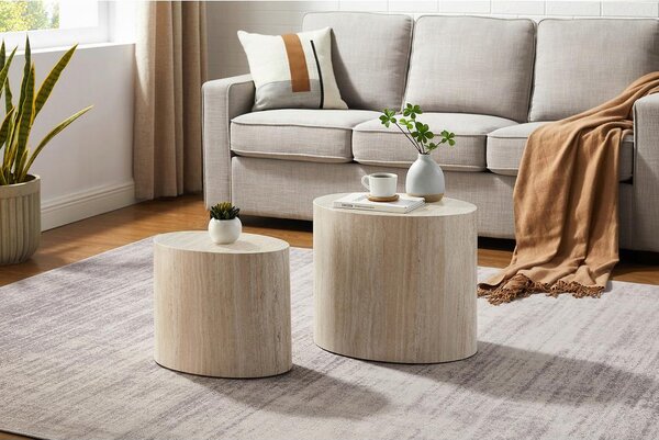 Livetastic Set Klubskih Mizic Beige, Bež, 2 Kos