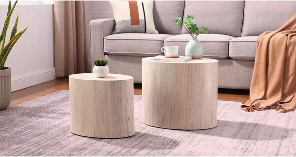 Livetastic Set Klubskih Mizic Beige, Bež, 2 Kos