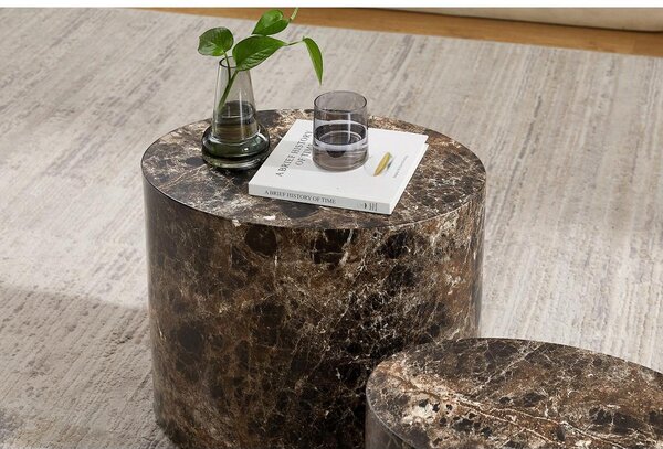 Livetastic Set Klubskih Mizic Marble, Rjava, 2-Delni