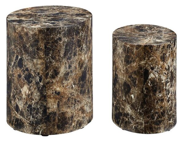 Livetastic Set Klubskih Mizic Marble, Rjava, 2-Delni