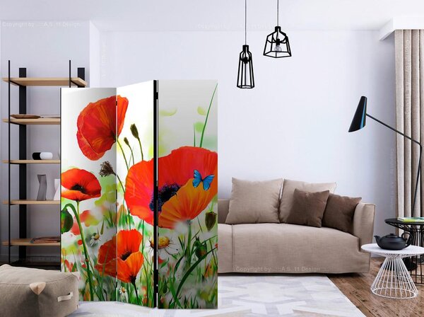 Artgeist Paravan Country Poppies, Dvostranski, 3-Delni