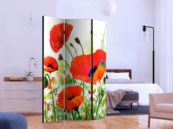 Artgeist Paravan Country Poppies, Dvostranski, 3-Delni