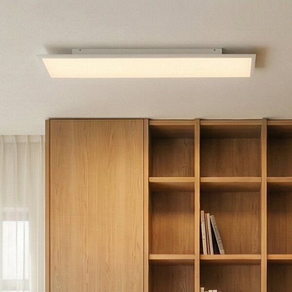 Arcchio LED panel Arthur, 120 x 30 cm, srebrn, 4000 K, Bela, Dnevna soba / jedilnica, Plastika, Sodobni