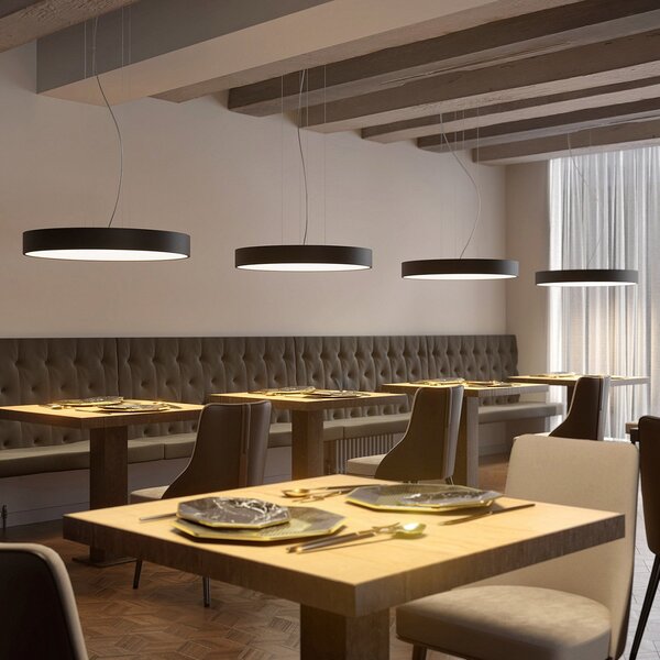 Arcchio Noabelle LED viseča svetilka, črna, 80 cm, zatemnjen, Črna, Kuhinja, Kovina, Sodobni