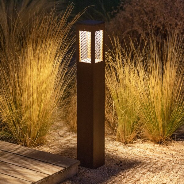 Les Jardins LED solarna luč za pot Tradition Sensor Corten 90cm, zatemnjen, Rjava / rjasta, Kovina, Sodobni, Solarne luči