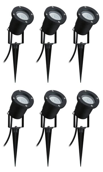 Paulmann Special Line LED reflektorji s talnimi bodicami komplet 6 kosov, Črna, Kovina