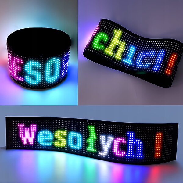 Fleksibilni LED RGB zaslon oglasna tabla USB 59cm aplikacija